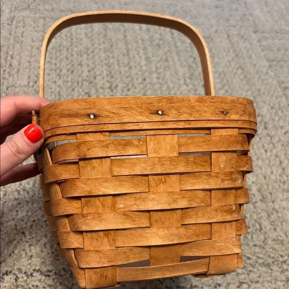 🎀Vintage🎀 Longaberger 1995 Woven Brown Basket with Handle